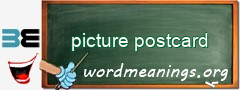 WordMeaning blackboard for picture postcard